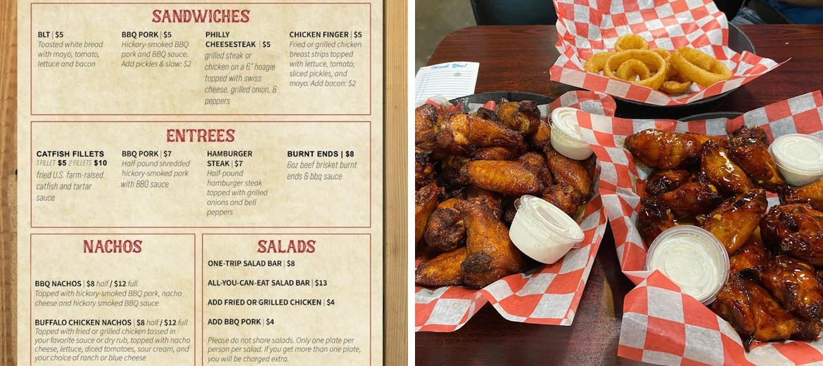 Topher's Wings Menu