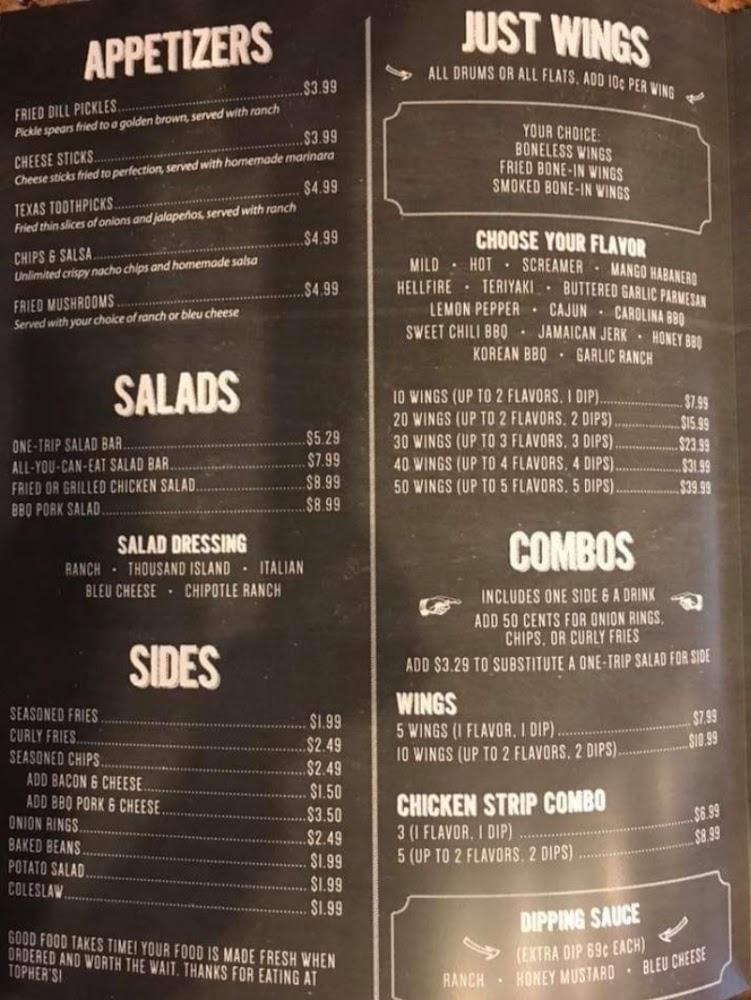 Topher's Wings Menu image 4